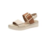 Tamaris COMFORT Damen Sandalen flach aus Leder mit Schnalle, Beige (Ivory Comb), 40 EU
