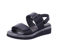 Tamaris Comfort Damen Sandalen flach aus Leder mit Schnalle, Schwarz (Black Comb), 38 EU