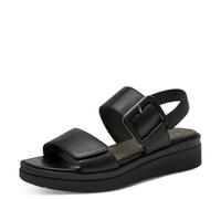 Tamaris Comfort Damen Sandalen flach aus Leder mit Schnalle, Schwarz (Black Nappa), 38 EU