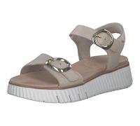 Tamaris COMFORT Damen Sandalen flach aus Leder Plateau, Beige (Ivory), 41 EU