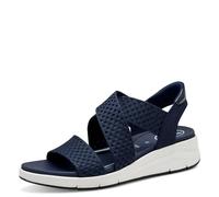 Tamaris Comfort Damen Sandalen flach zum Schlupfen Vegan, Blau (Navy), 36 EU