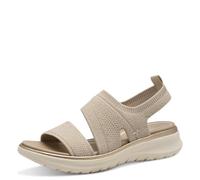 Tamaris Comfort Damen Sandalen flach zum Schlupfen Vegan, Mehrfarbig (Beige/Gold), 39 EU