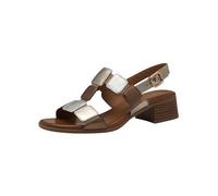 Tamaris Comfort Damen Sandalen mit Absatz aus Leder mit verstellbarem Riemen, Mehrfarbig (Metallic Comb), 38 EU
