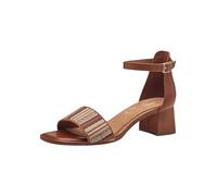 Tamaris Comfort Damen Sandalen mit Absatz aus Leder mit verstellbarem Riemen, Mehrfarbig (Nut Comb), 39 EU