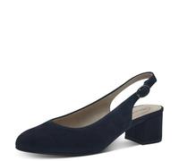 Tamaris Comfort Damen Slingpumps aus Leder Elegant, Blau (Navy Suede), 38 EU