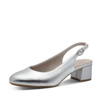 Tamaris Comfort Damen Slingpumps aus Leder Elegant, Silber (Silver), 37 EU
