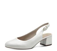 Tamaris Comfort Damen Slingpumps aus Leder Elegant, Weiß (Pearlized), 37 EU