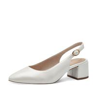 Tamaris Comfort Damen Slingpumps aus Leder Elegant, Weiß (Pearlized), 40 EU
