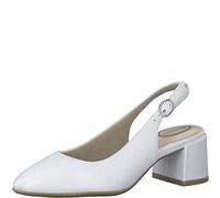 Tamaris Comfort Damen Slingpumps aus Leder Elegant, Weiß (Weiß), 38 EU