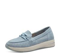 Tamaris Comfort Damen Slipper aus Leder Bequem, Blau (Hellblau), 39 EU