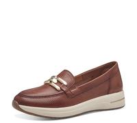 Tamaris Comfort Damen Slipper aus Leder Bequem, Braun (Cognac), 39 EU