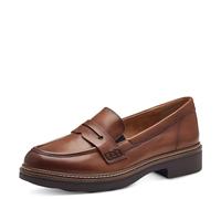 Tamaris Comfort Damen Slipper aus Leder Elegant, Braun (Cognac), 42 EU