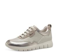 Tamaris Comfort Damen Sneaker flach aus Leder Bequem, Gold (Gold Comb), 36 EU