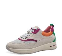 Tamaris Comfort Damen Sneaker flach aus Leder Bequem, Mehrfarbig (Fuchsia Comb), 39 EU