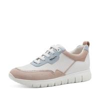 Tamaris Comfort Damen Sneaker flach aus Leder Bequem, Weiß (White Comb), 39 EU