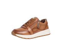 Tamaris Comfort Damen Sneaker flach aus Leder Comfort Fit, Braun (Cognac), 40 EU