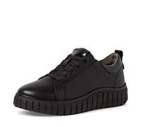 Tamaris Comfort Damen Sneaker flach aus Leder Comfort Fit, Schwarz (Black Nappa), 37 EU
