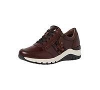 Tamaris Comfort Damen Sneaker flach aus Leder Elegant Comfort Fit, Braun (Cognac Comb), 37 EU
