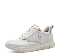 Tamaris Comfort Damen Sneaker flach aus Leder mit Reißverschluss, Weiß (White), 38 EU