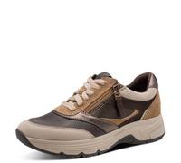 Tamaris Comfort Damen Sneaker flach mit Reißverschluss Elastisch Camel Comb 42