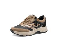 Tamaris Sneaker Comfort Damen Lederimitat/Textil, Reißverschluss, elastisch, Pepper, Größe 40