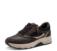 Tamaris Comfort Damen Sneaker flach mit Reißverschluss Elastisch Mocca Comb 39