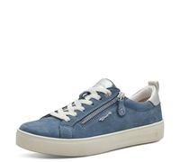 Tamaris COMFORT Damen Sneaker flach mit Reißverschluss Freizeit, Blau (Denim Nubuc), 40 EU