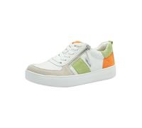 Tamaris Comfort Damen Sneaker flach mit Reißverschluss Freizeit, Mehrfarbig (Green Comb), 37 EU