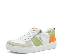 Tamaris Comfort Damen Sneaker flach mit Reißverschluss Freizeit, Mehrfarbig (Green Comb), 39 EU