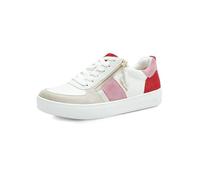 Tamaris Comfort Damen Sneaker flach mit Reißverschluss Freizeit, Mehrfarbig (Red/Rose), 39 EU