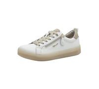 Tamaris Comfort Damen Sneaker flach mit Reißverschluss Freizeit, Mehrfarbig (White/Beige), 37 EU
