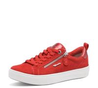 Tamaris Comfort Damen Sneaker flach mit Reißverschluss Freizeit, Rot (Red Suede), 38 EU