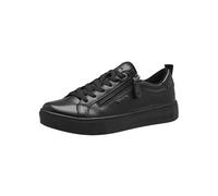 TAMARIS Comfort Damen Sneaker flach mit Reißverschluss Freizeit, Schwarz (Black Nappa), 37 EU