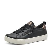 Tamaris Comfort Damen Sneaker flach mit Reißverschluss Freizeit, Schwarz (Black Patent), 37 EU