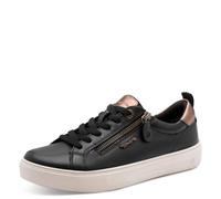 Tamaris Comfort Damen Sneaker flach mit Reißverschluss Freizeit, Schwarz (Black Patent), 37 EU