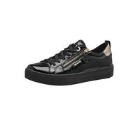 Tamaris Comfort Damen Sneaker flach mit Reißverschluss Freizeit, Schwarz (Black Patent), 40 EU