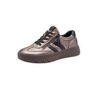 Tamaris Comfort Damen Sneaker flach mit Reißverschluss Freizeit, Silber (Pewter), 37 EU