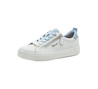 Tamaris Damen Sneaker Comfort 8-83707-42-111 Weiß/Blau flach mit Reißverschluss Größe 39