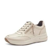 TAMARIS Comfort Damen Sneaker flach mit Schnürsenkeln Freizeit, Beige (Ivory), 41 EU