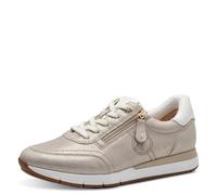Tamaris Comfort Damen Sneaker flach zum Schnüren mit Reißverschluss, Beige (Beige Glam), 42 EU
