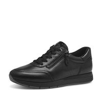Tamaris Comfort Damen Sneaker flach zum Schnüren mit Reißverschluss, Schwarz (Black Uni), 36 EU