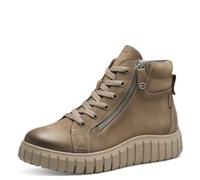 Tamaris Comfort Damen Sneaker hoch aus Leder mit Reißverschluss, Braun (Camel Nubuc), 40 EU