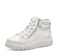 Tamaris Comfort Damen Sneaker hoch aus Leder mit Reißverschluss, Weiß (Offwhite), 42 EU