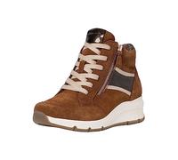 Tamaris Comfort Damen Sneaker hoch aus Wildleder Keilabsatz Comfort Fit, Braun (Cognac Comb), 39 EU