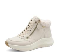 Tamaris Comfort Damen Sneaker hoch mit Reißverschluss Kunstfell, Beige (Ivory), 39 EU