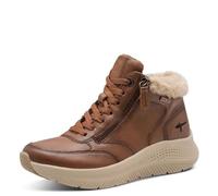 Tamaris Comfort Damen Sneaker hoch mit Reißverschluss Kunstfell, Braun (Cognac), 42 EU