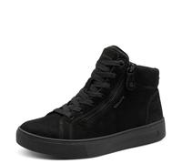 Tamaris Comfort Damen Sneaker hoch zum Schnüren mit Reißverschluss, Schwarz (Black Nubuk), 37 EU