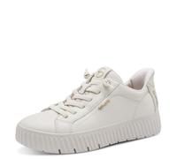 Tamaris Damen Sneaker 538 Wide FIT Step-In Leder Offwhite Größe 38