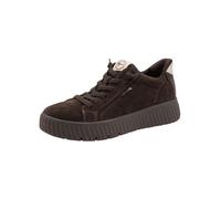 Tamaris Comfort Damen Step IN Leder Sneaker flach zum Schlupfen Wide Fit Mocca Suede 38