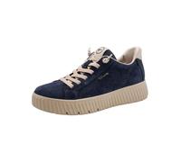 Tamaris Comfort Damen Step IN Leder Sneaker flach zum Schlupfen Wide Fit Navy Suede 39
